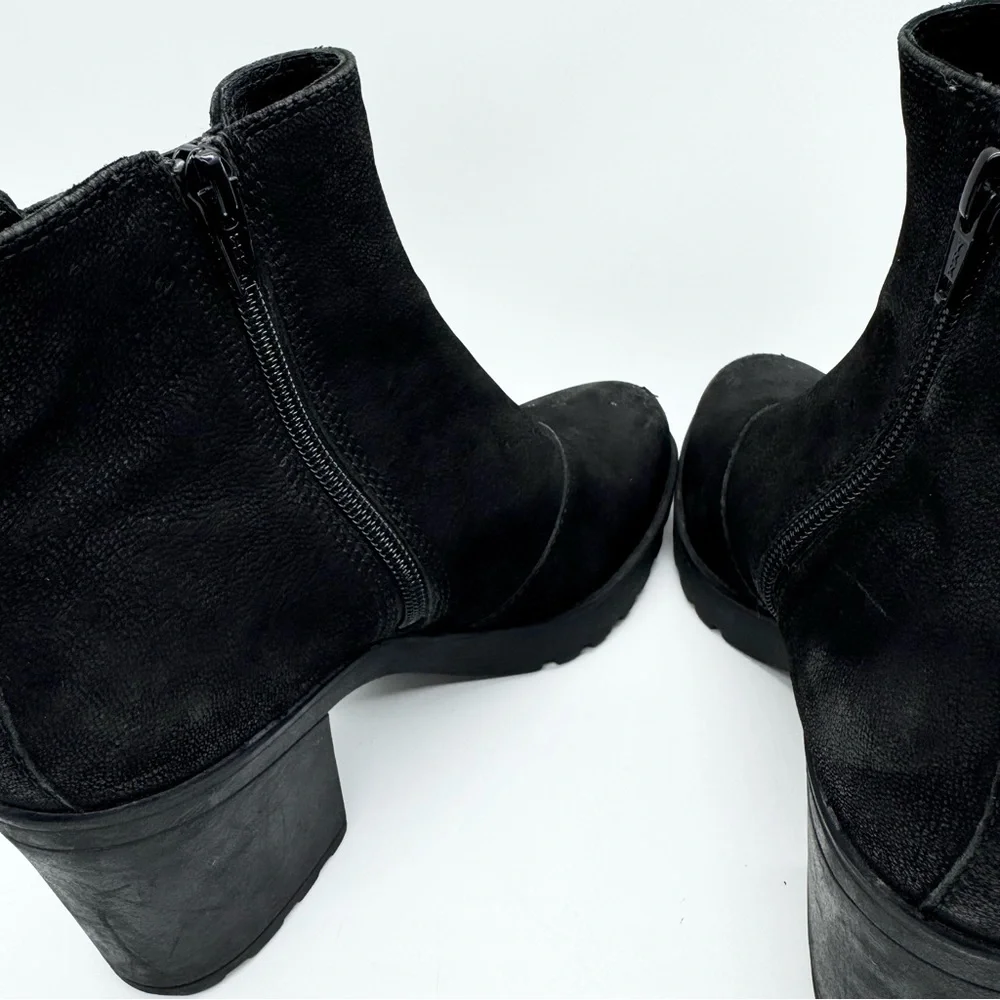 Vagabond Shoemakers Grace‎ Nubuck Chunky Chelsea Ankle Boots Black Sz 39 Minimal